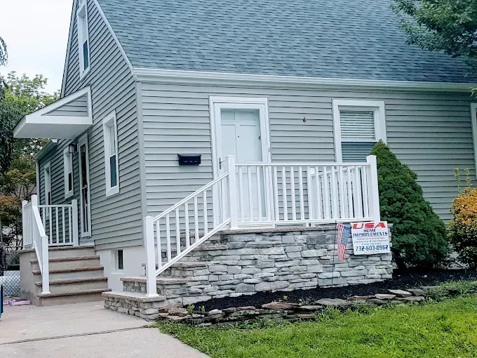 A house with a sign that says usa on it