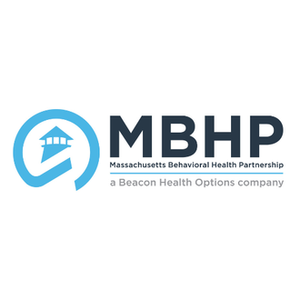 The logo for massachusetts behavioral health partnership is a beacon health options company.