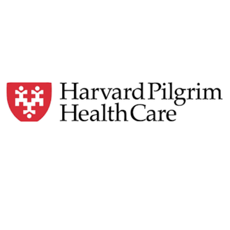 The harvard pilgrim health care logo has a red shield on it.