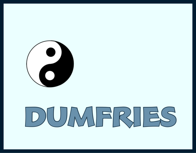 A logo for Tai Chi Chuan Dumfries with a yin yang symbol