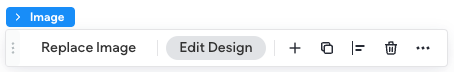 An interface with options to replace the image, edit the design, and other tools.