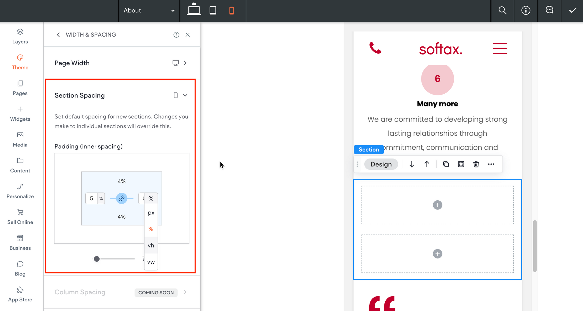 Screenshot of a digital interface with text editing options and preview of a webpage layout.