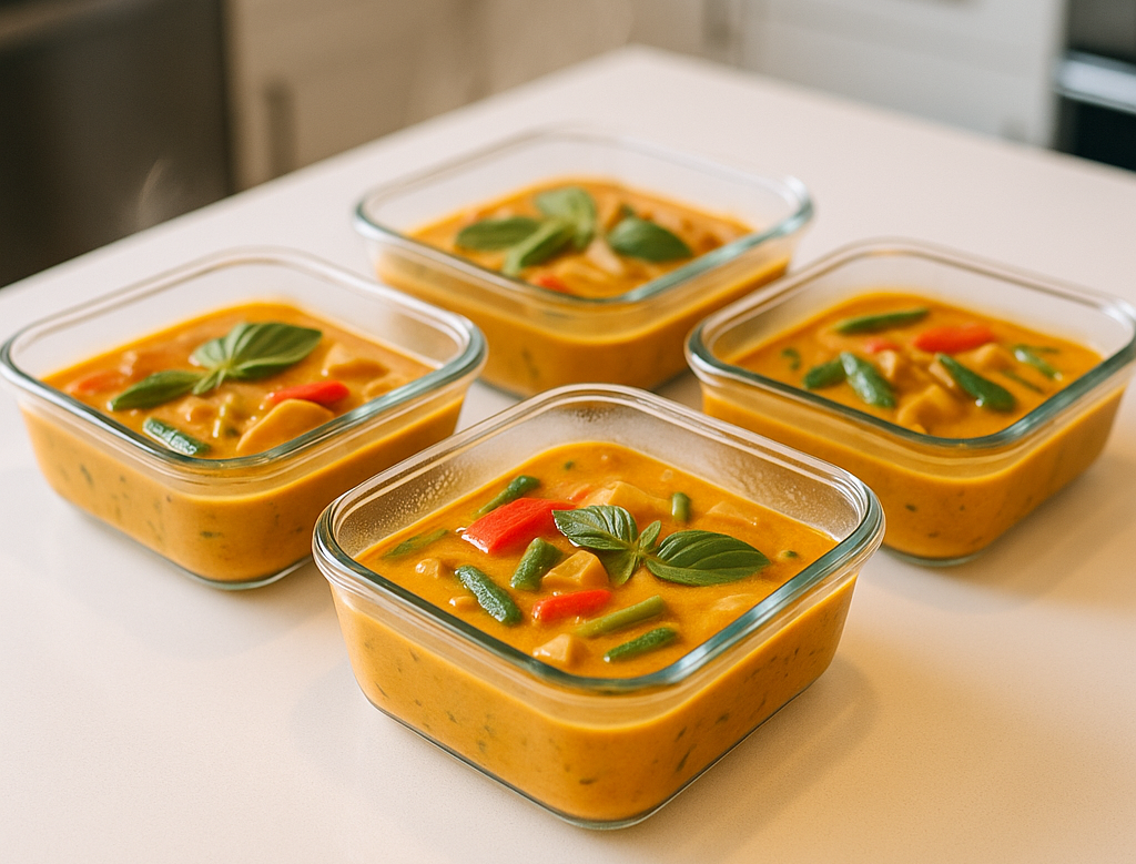 curry in refrig bowls