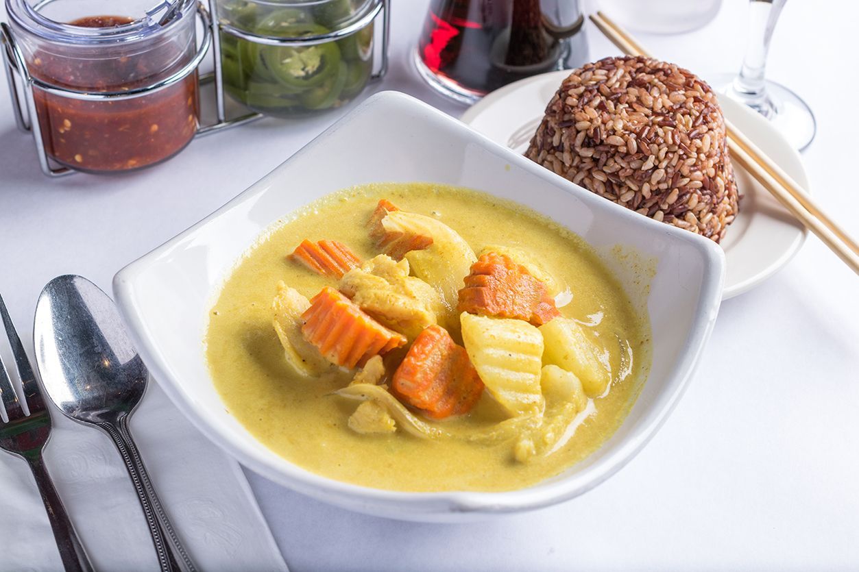 yellow curry in bowl