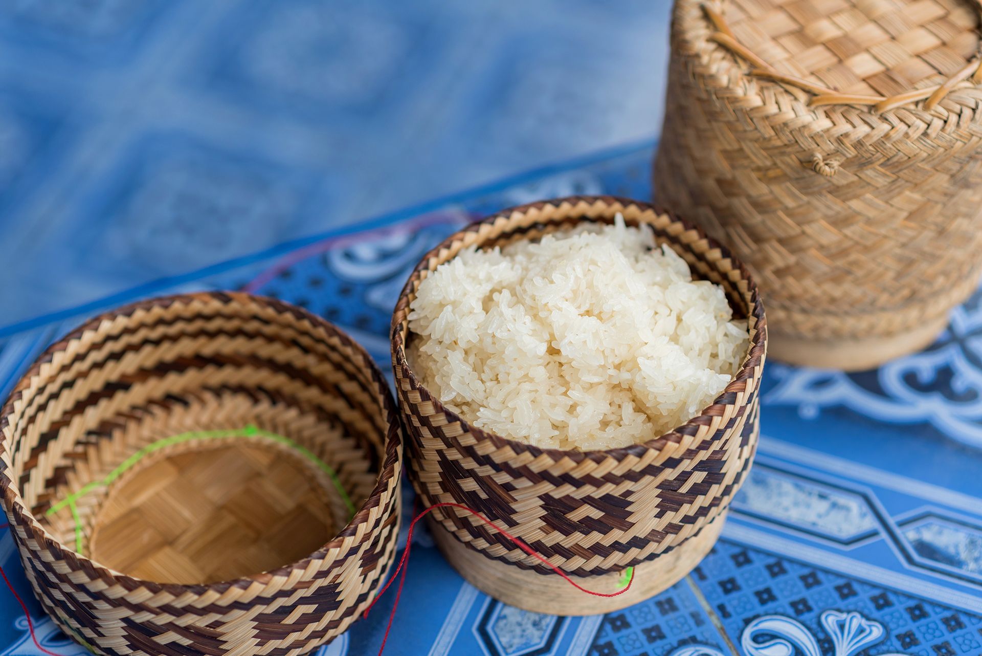 sticky rice served in small basket
