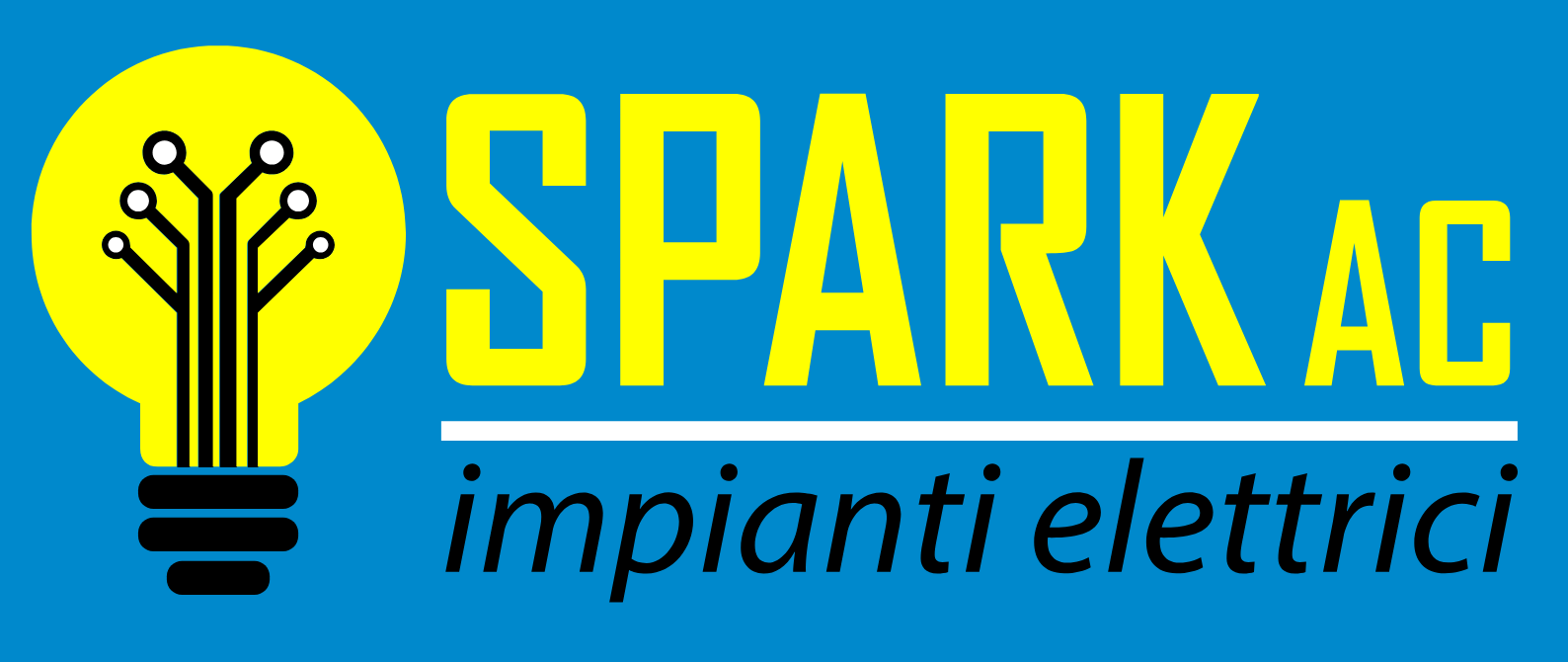Spark AC Impianti Elettrici logo fondo blu