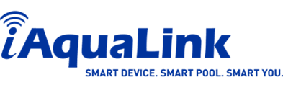 A logo for aqualink smart device smart pool smart you