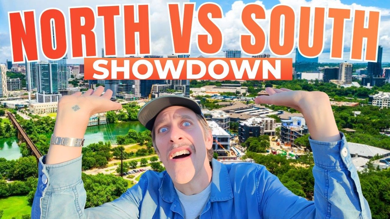 A person with a surprised expression holds their arms up against a backdrop of a city skyline with the text 