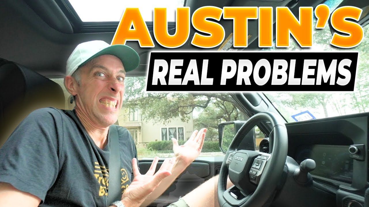 Man in a vehicle with title card: