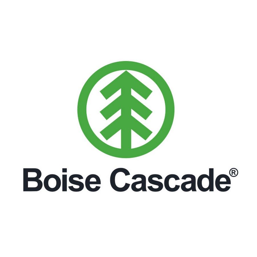 Boise Cascade logo: green pine tree within a green circle, dark blue text below.