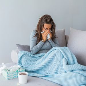 Woman with Cold or Flu