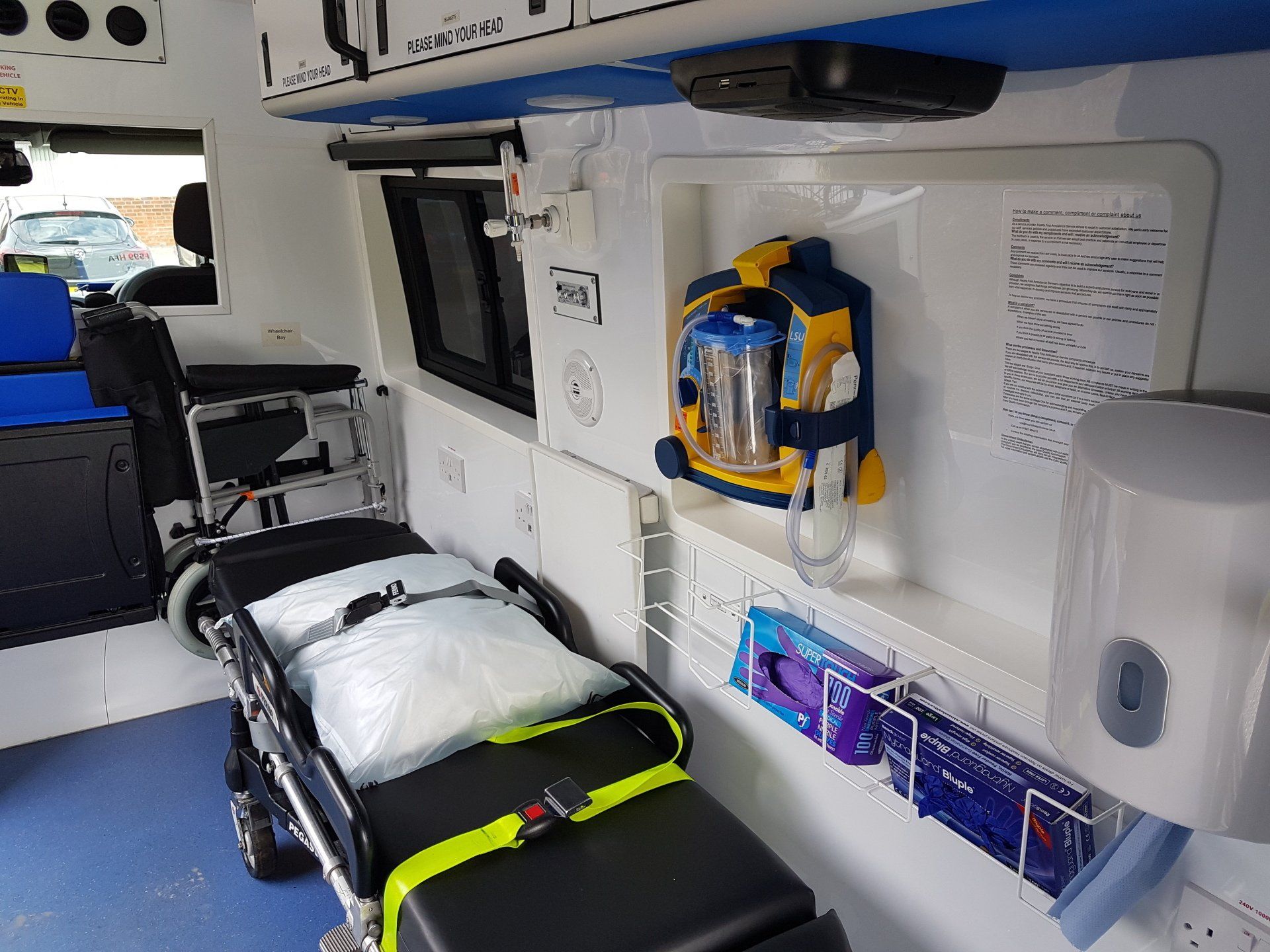 Hearts First Ambulance Service vehicles inside view