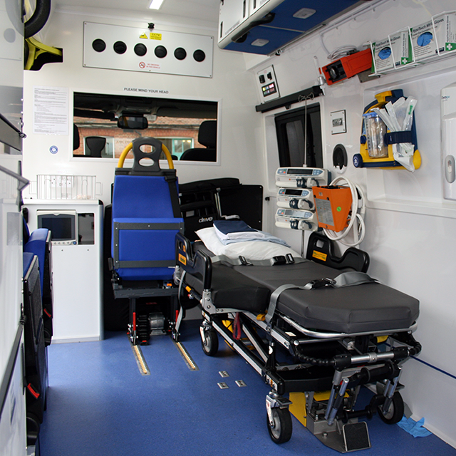 Hearts First Ambulance Service vehicle inside view