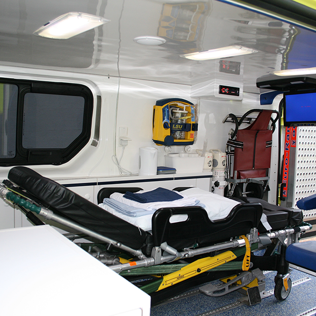 Hearts First Ambulance Service vehicle inside view