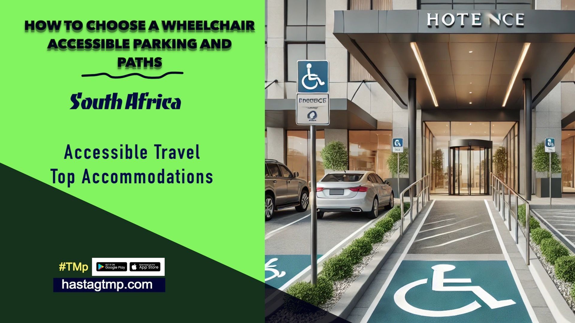 A poster for wheelchair parking and paths in south africa