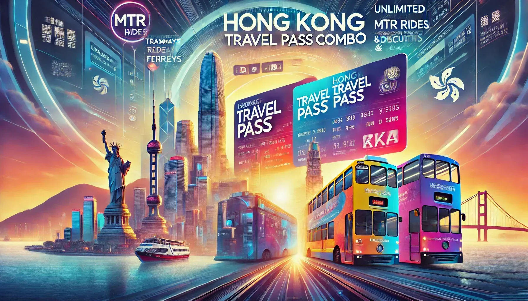 A poster for a hong kong travel pass combo.