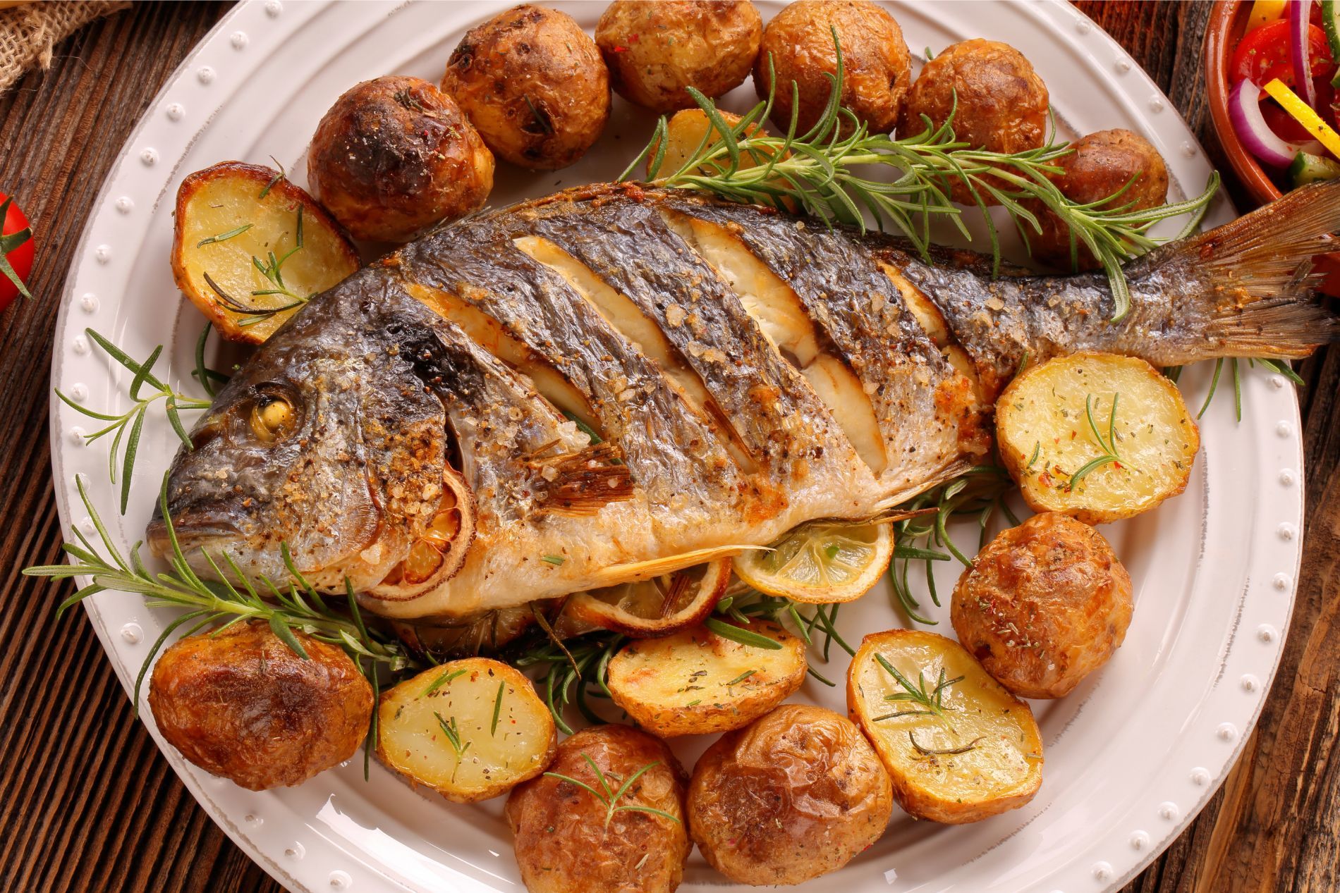 pesce grigliato con patate