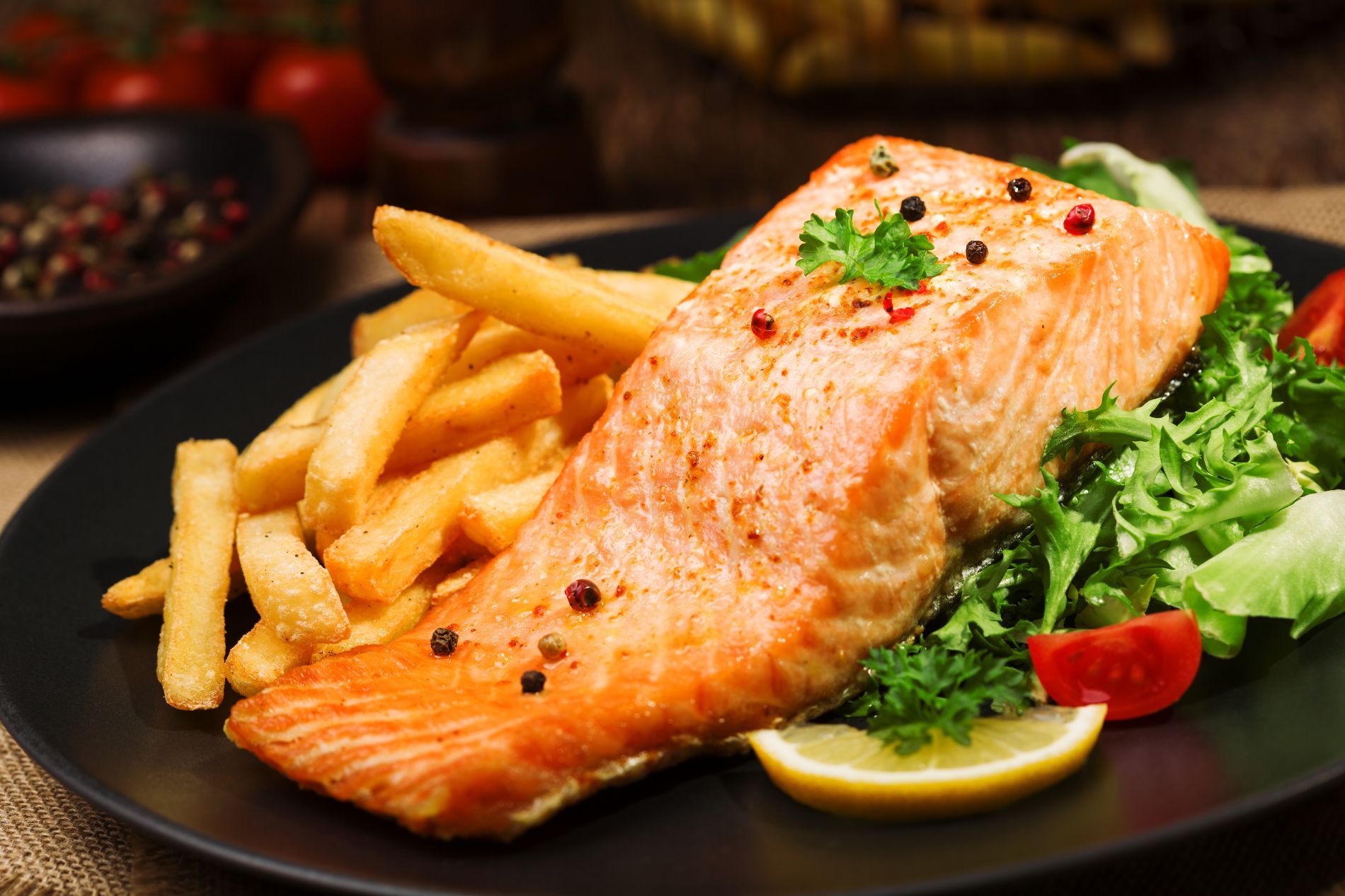 salmone con verdure