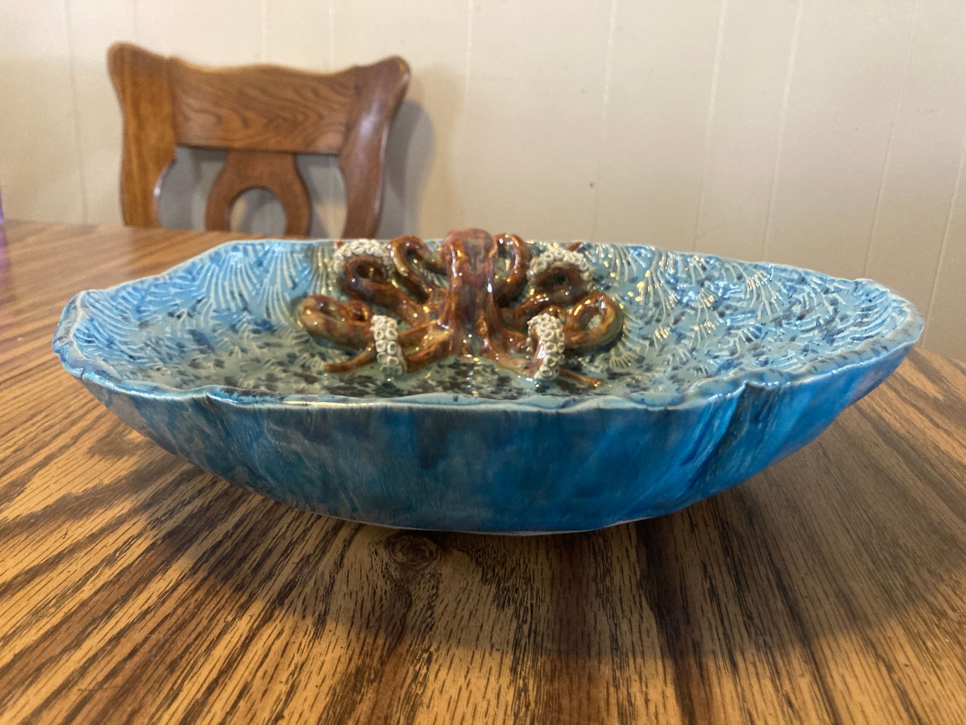 red octopus fruit bowl