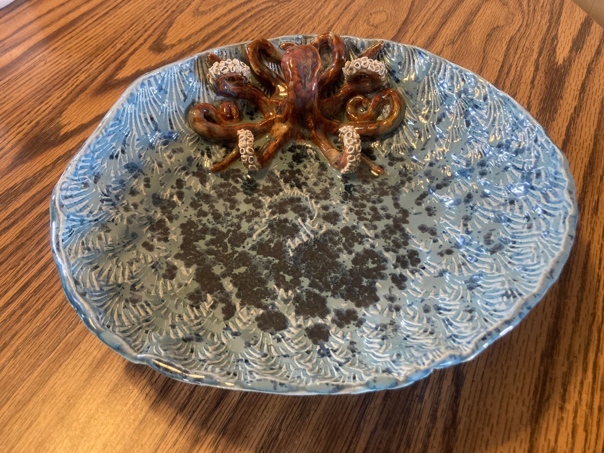 red octopus fruit bowl