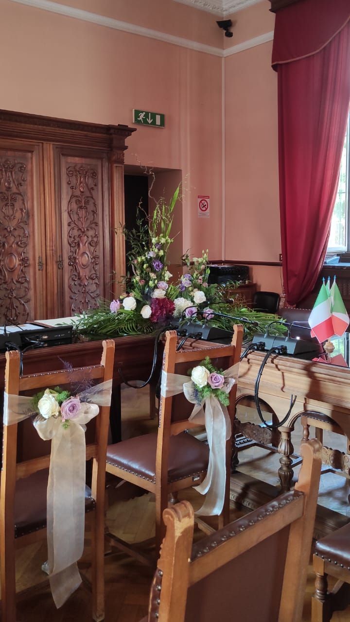 Allestimento floreale in comune