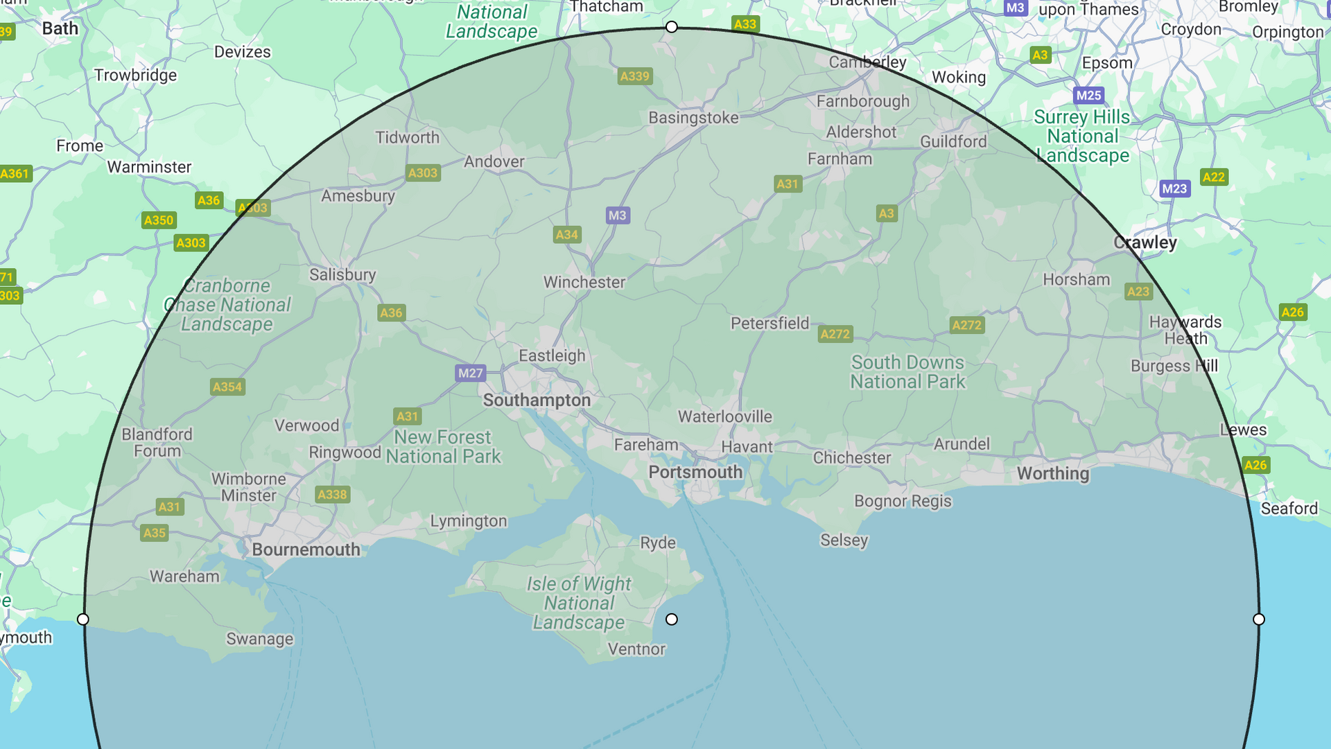 Work radius area