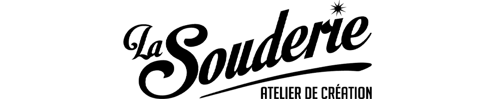 Un logo noir et blanc pour la soudurerie sur fond blanc