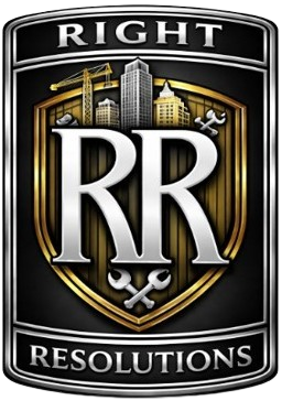 A company logo for Right Resolutions featuring a silver
