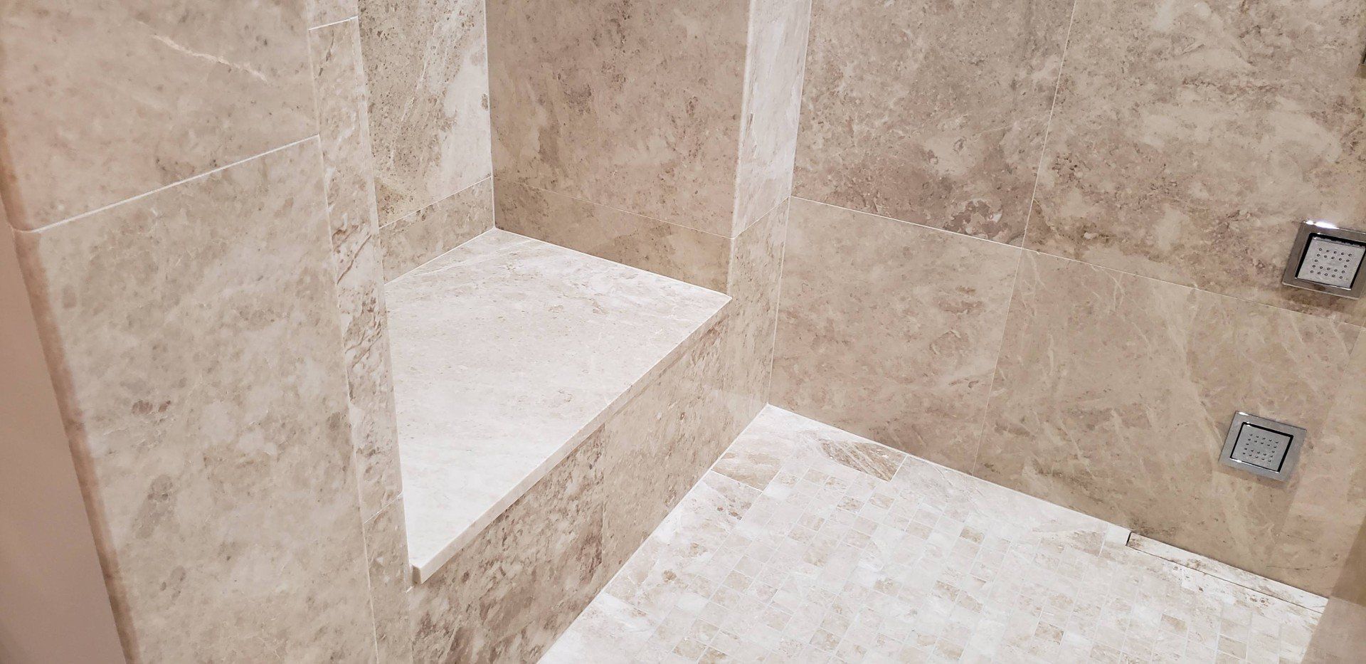 Sit Down Shower — Naples, FL — Rain Forest Marble Inc.