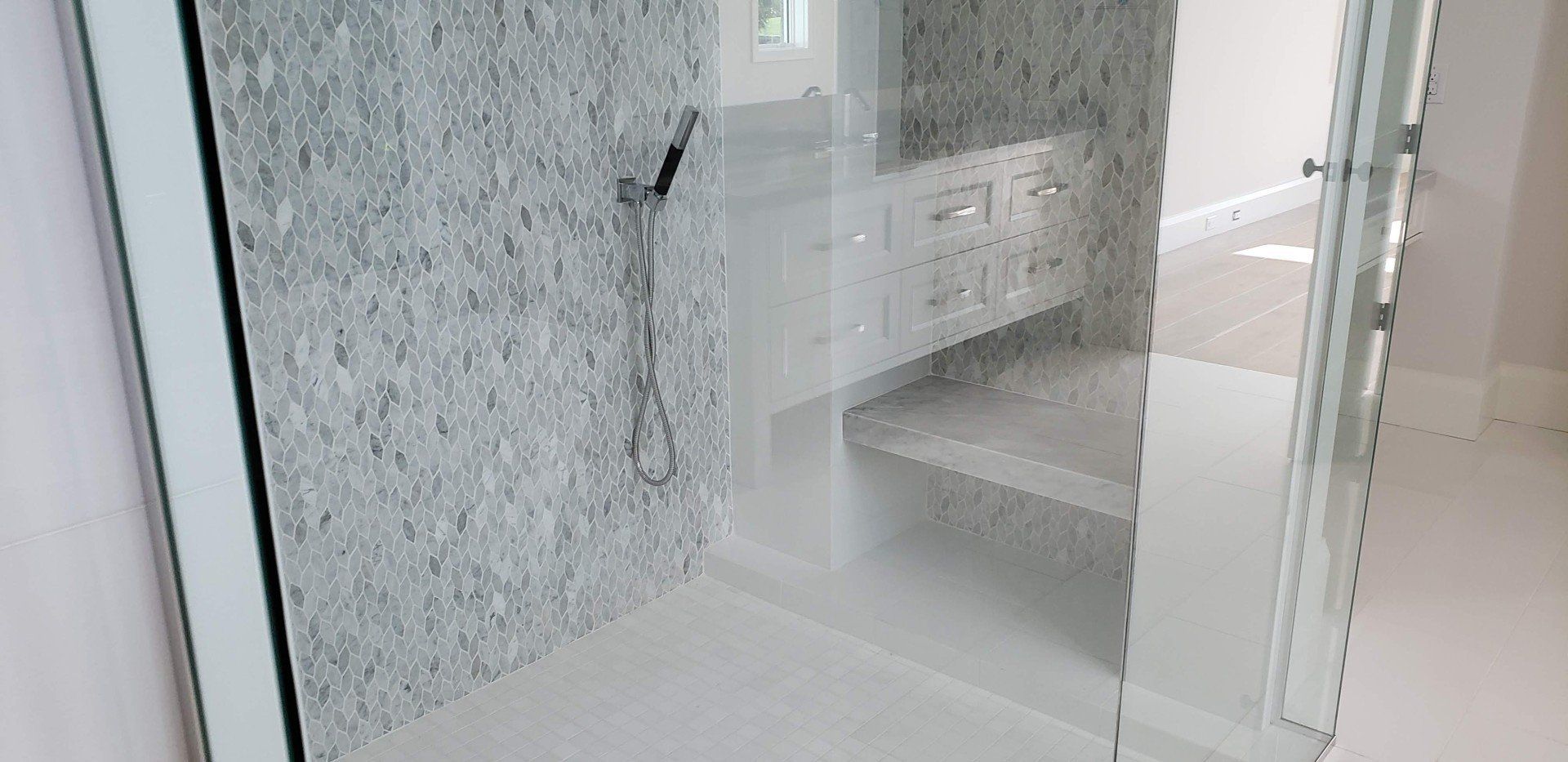 Elegant Tile In Shower — Naples, FL — Rain Forest Marble Inc.