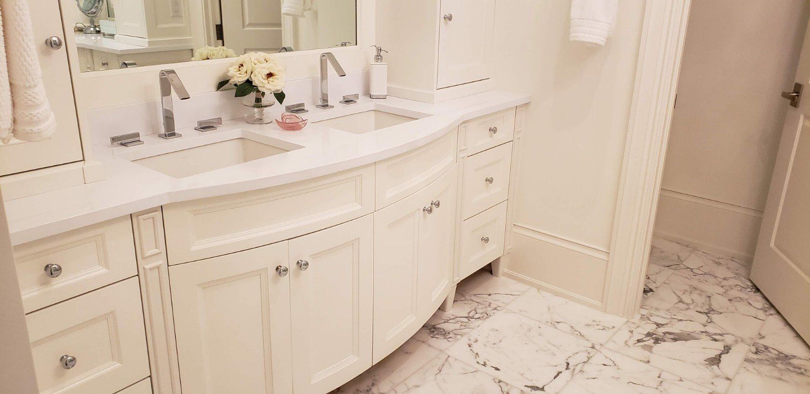 Modern White Bathroom — Naples, FL — Rain Forest Marble Inc.