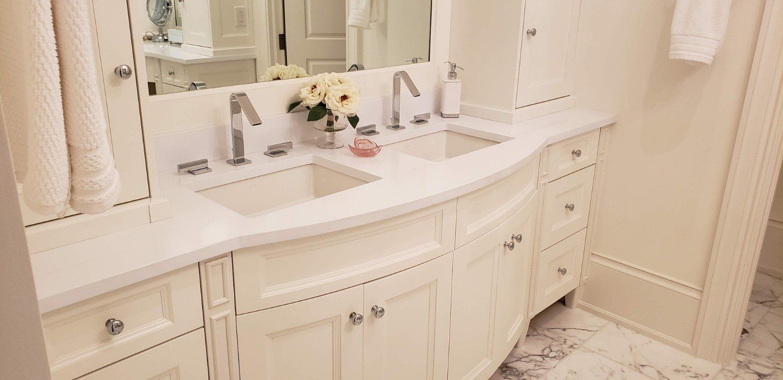White Style Bathroom — Naples, FL — Rain Forest Marble Inc.