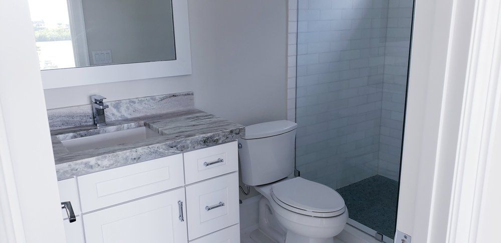 White Colored Bathroom — Naples, FL — Rain Forest Marble Inc.