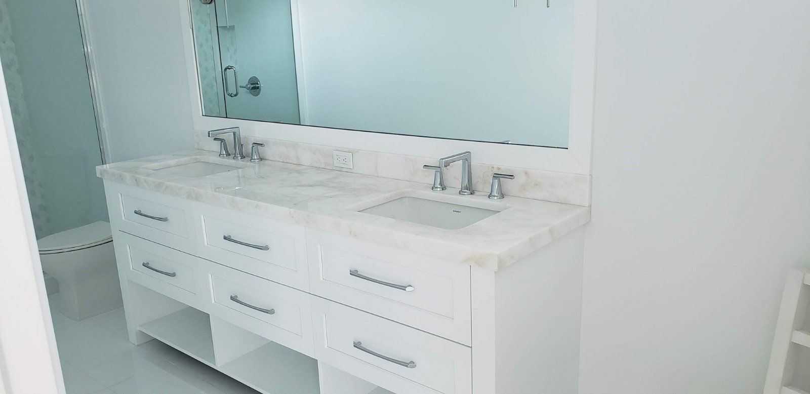 A White Cabinet with Six Drawers — Naples, FL — Rain Forest Marble Inc.