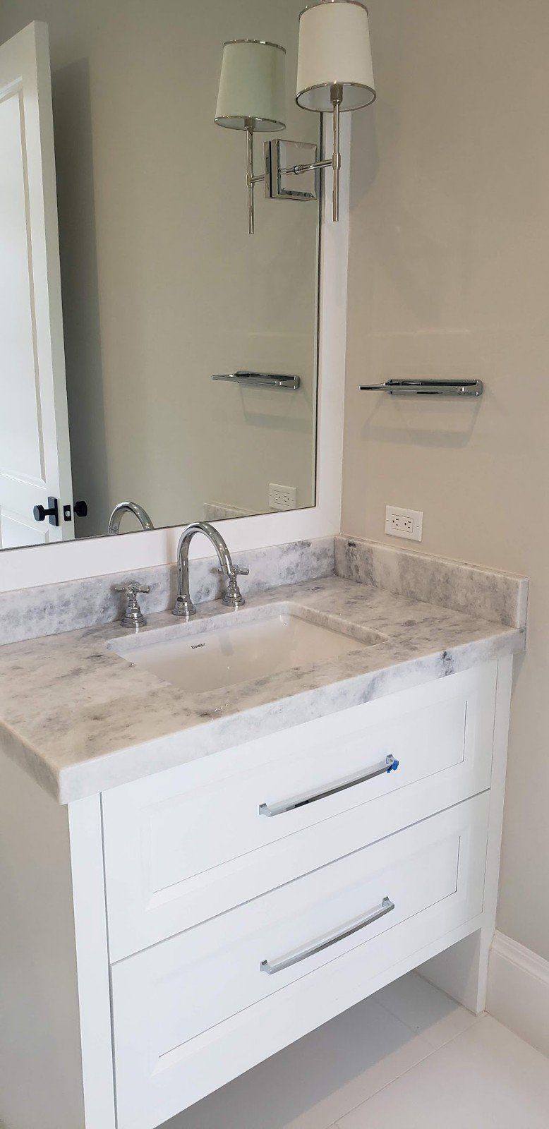 Bathroom with White Themed Sink — Naples, FL — Rain Forest Marble Inc.
