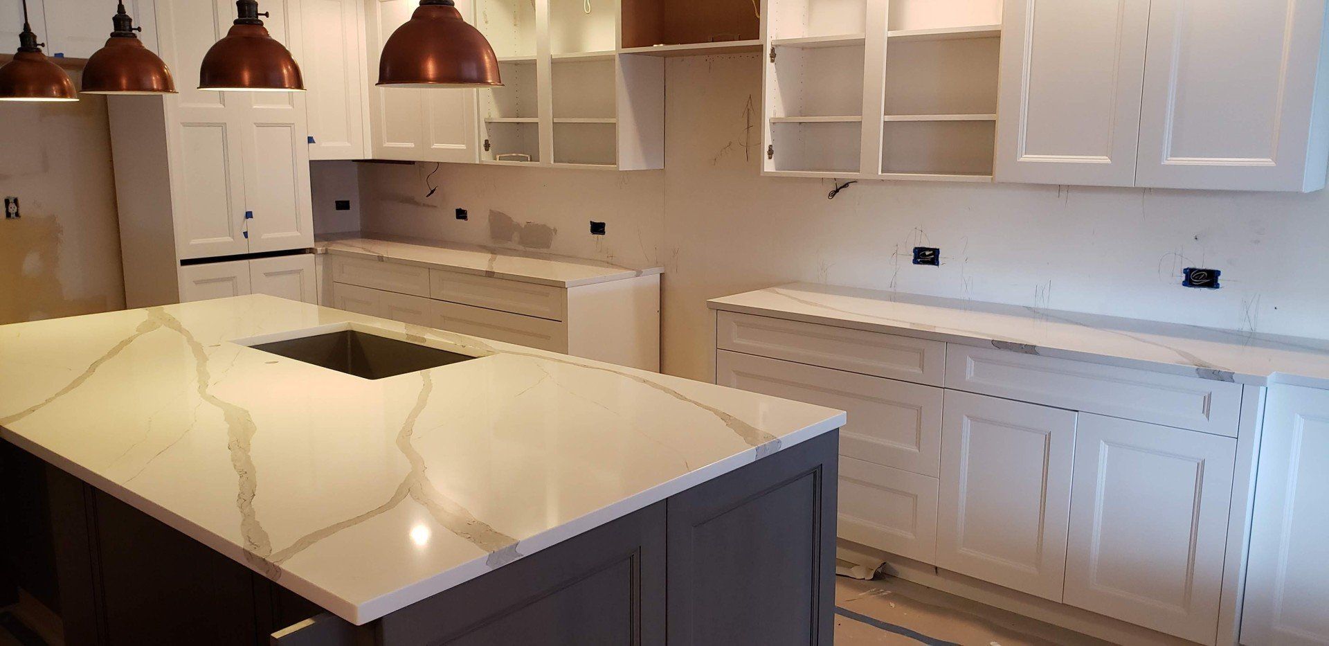 Kitchen Countertop Almost Finish — St Naples, Florida — Rain Forest Marble Inc.
