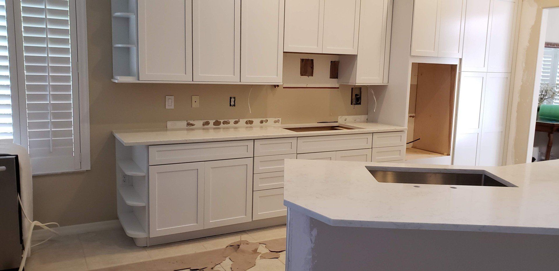 Kitchen Countertop And Cabinets On Work — St Naples, Florida — Rain Forest Marble Inc.