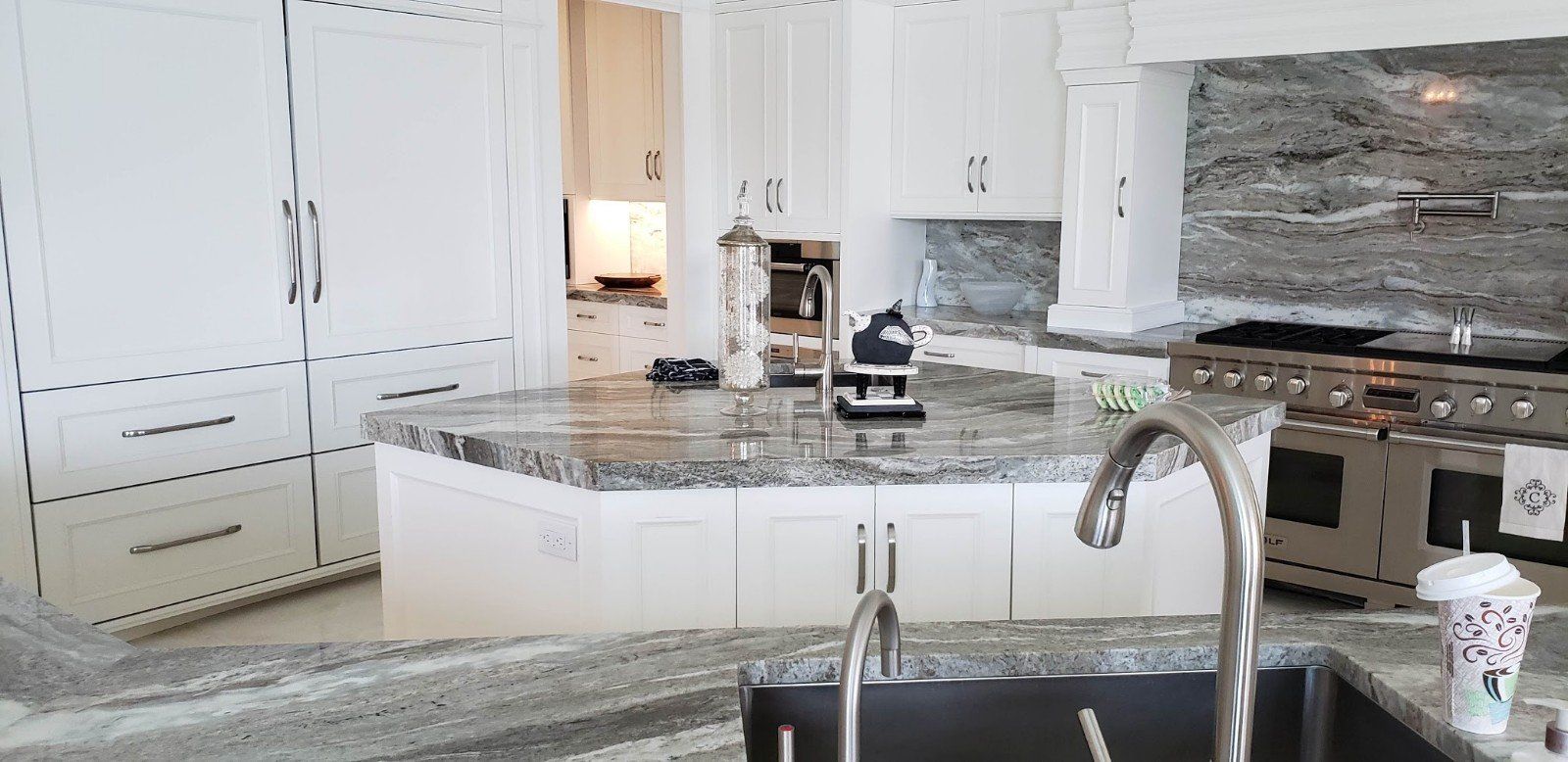 Kitchen with Marbled Sink — Naples, FL — Rain Forest Marble Inc.