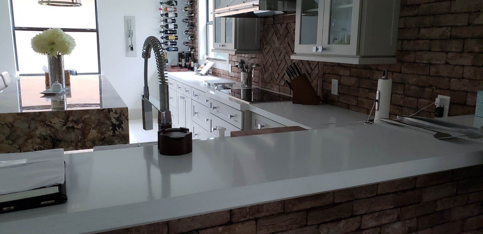 Modern White Style Kitchen Interior — Naples, FL — Rain Forest Marble Inc.