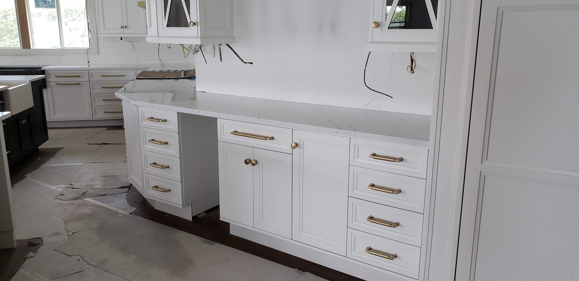 White Modern Kitchen Cabinets — Naples, FL — Rain Forest Marble Inc.
