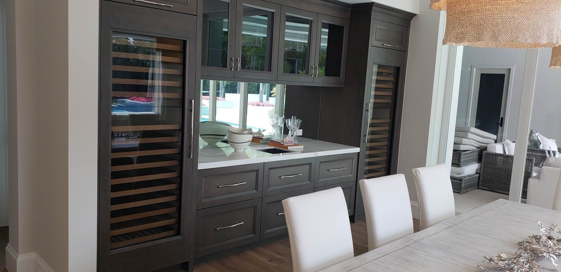 Modern Dining Room and Cabinet — St Naples, Florida — Rain Forest Marble Inc.