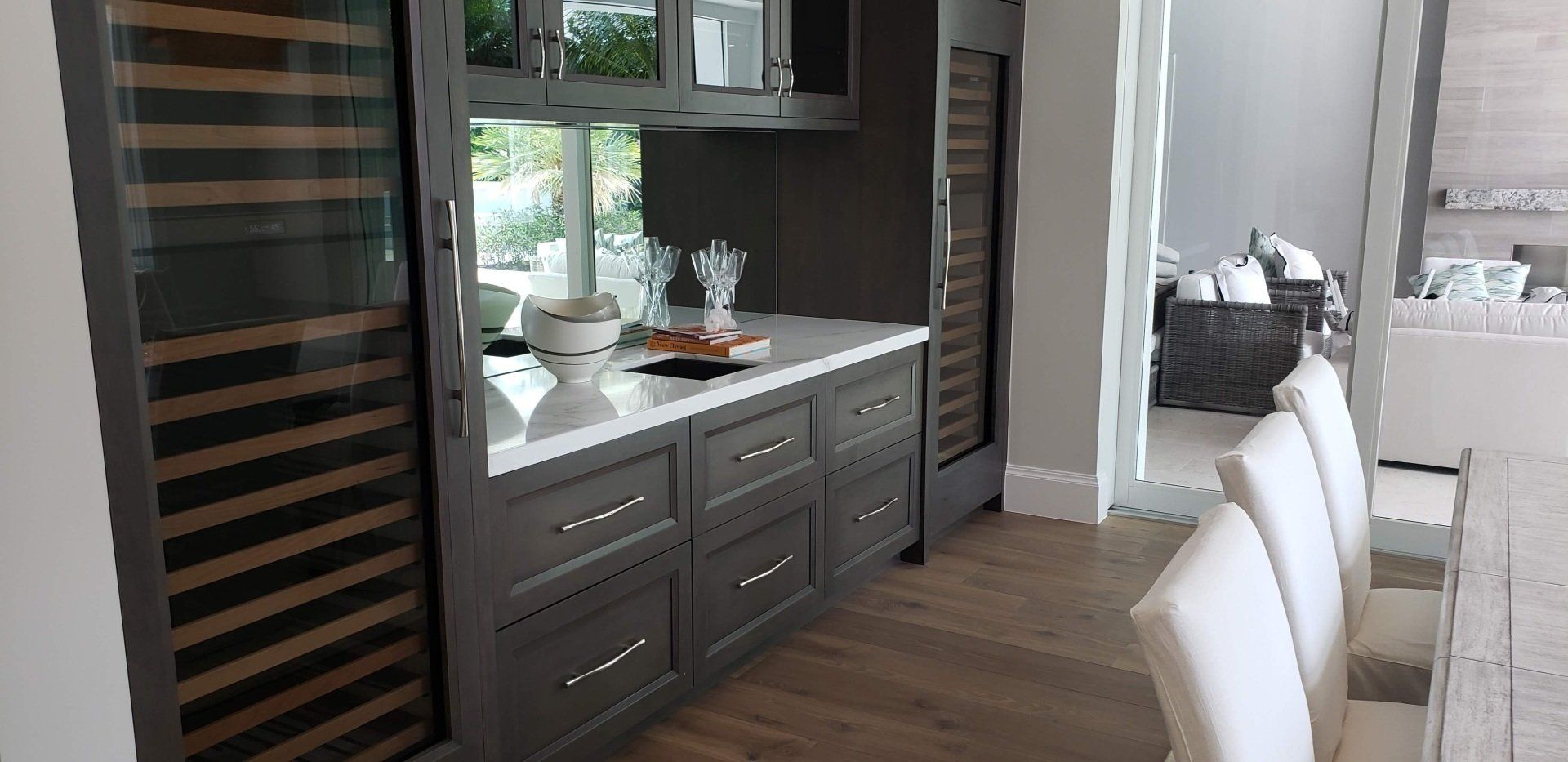 Elegant Dining Room and Cabinet — St Naples, Florida — Rain Forest Marble Inc.