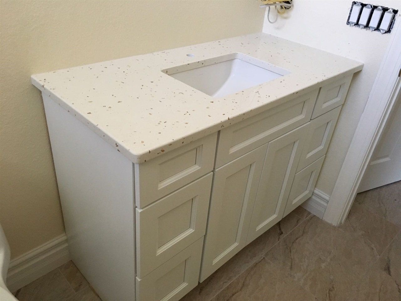 Newly Installed Recycled Glass Countertops — Naples, FL — Rain Forest Marble Inc.