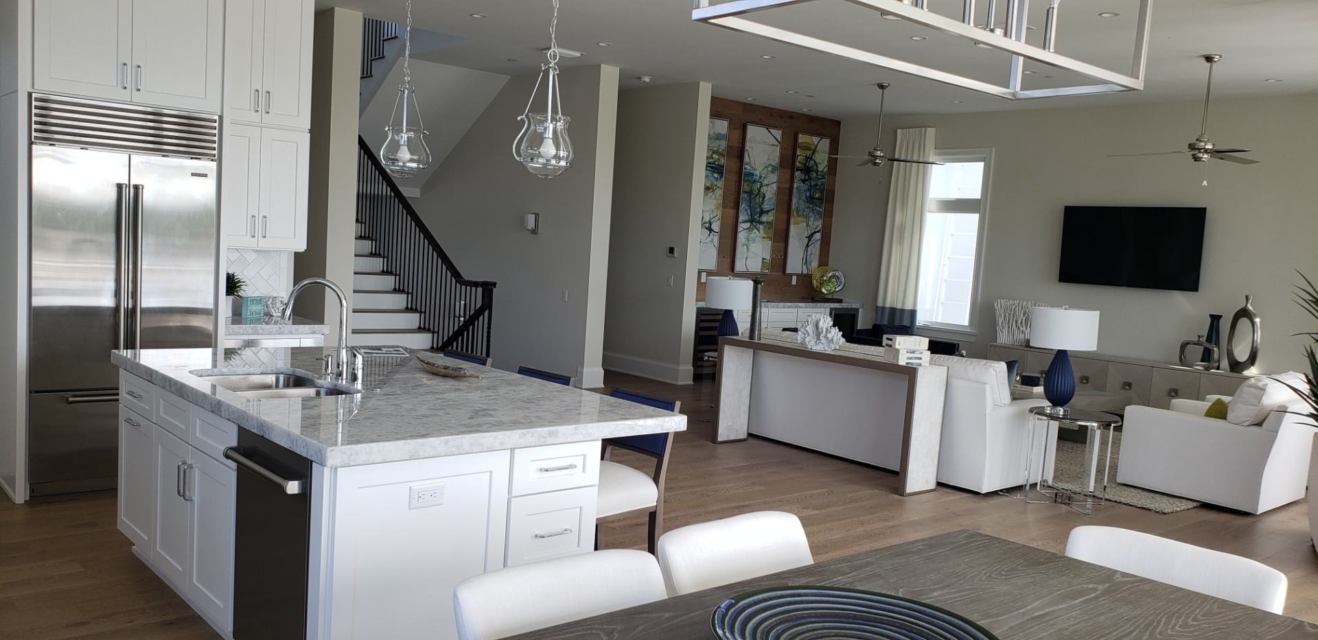 Kitchen Countertop and Living Room — Naples, FL — Rain Forest Marble Inc.