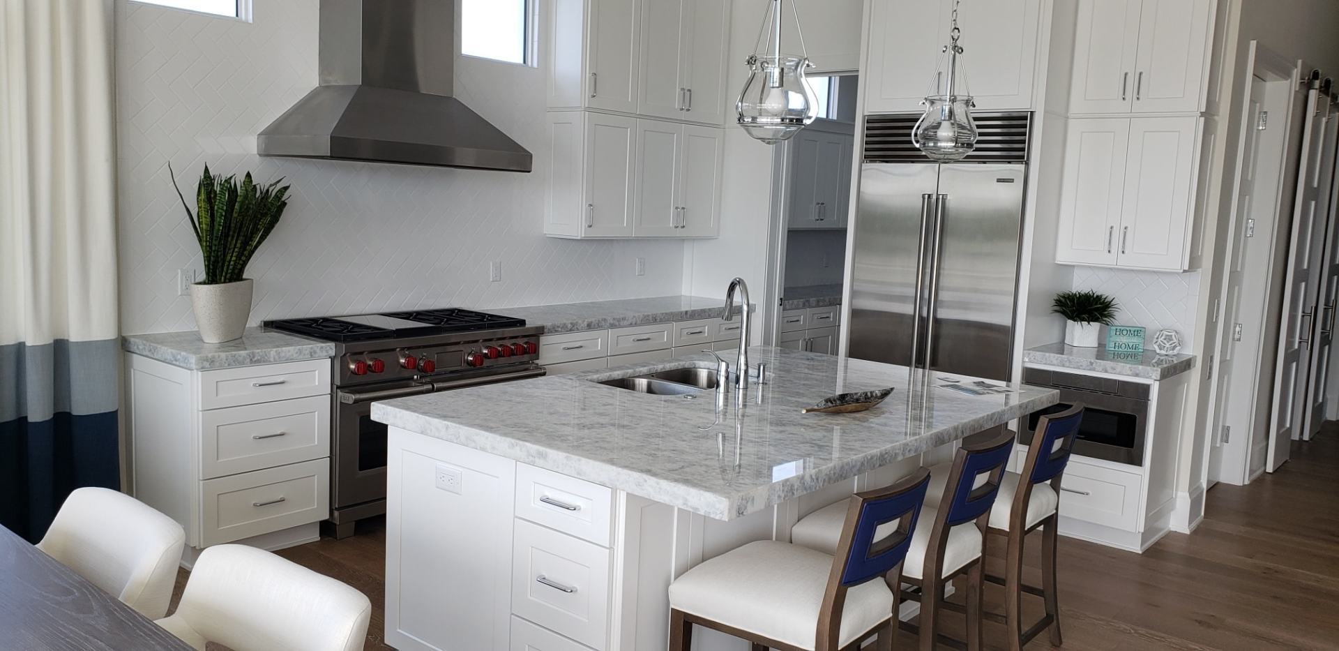 White Kitchen with Dining Set — Naples, FL — Rain Forest Marble Inc.