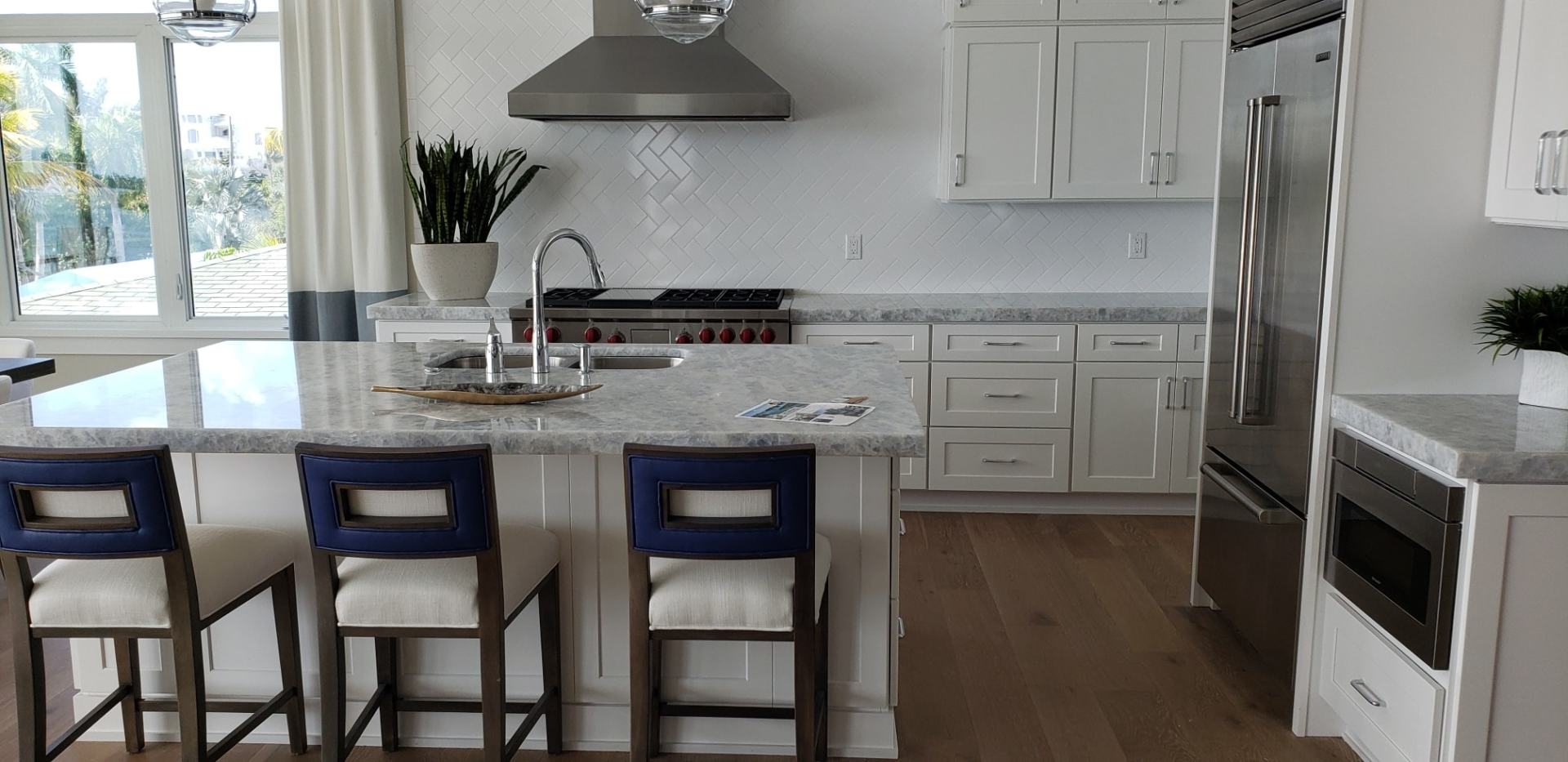 Chairs and Table with Cabinets — Naples, FL — Rain Forest Marble Inc.
