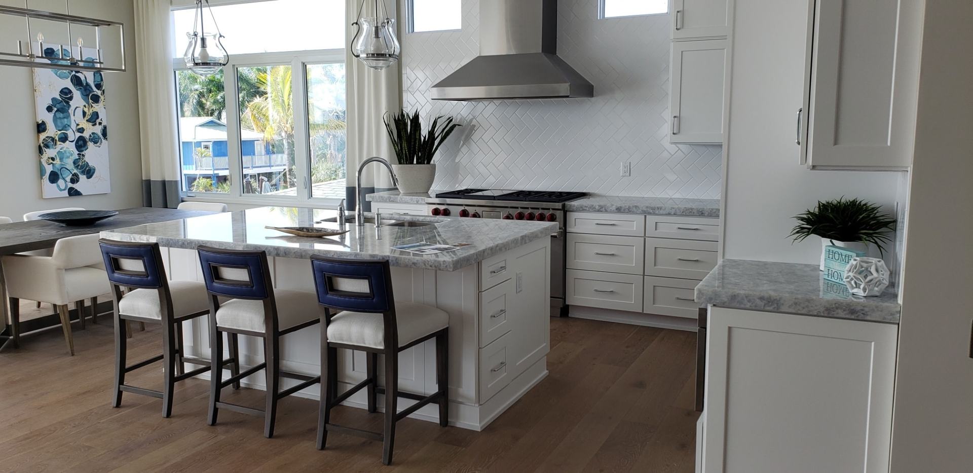 Kitchen with Marble Countertops — Naples, FL — Rain Forest Marble Inc.