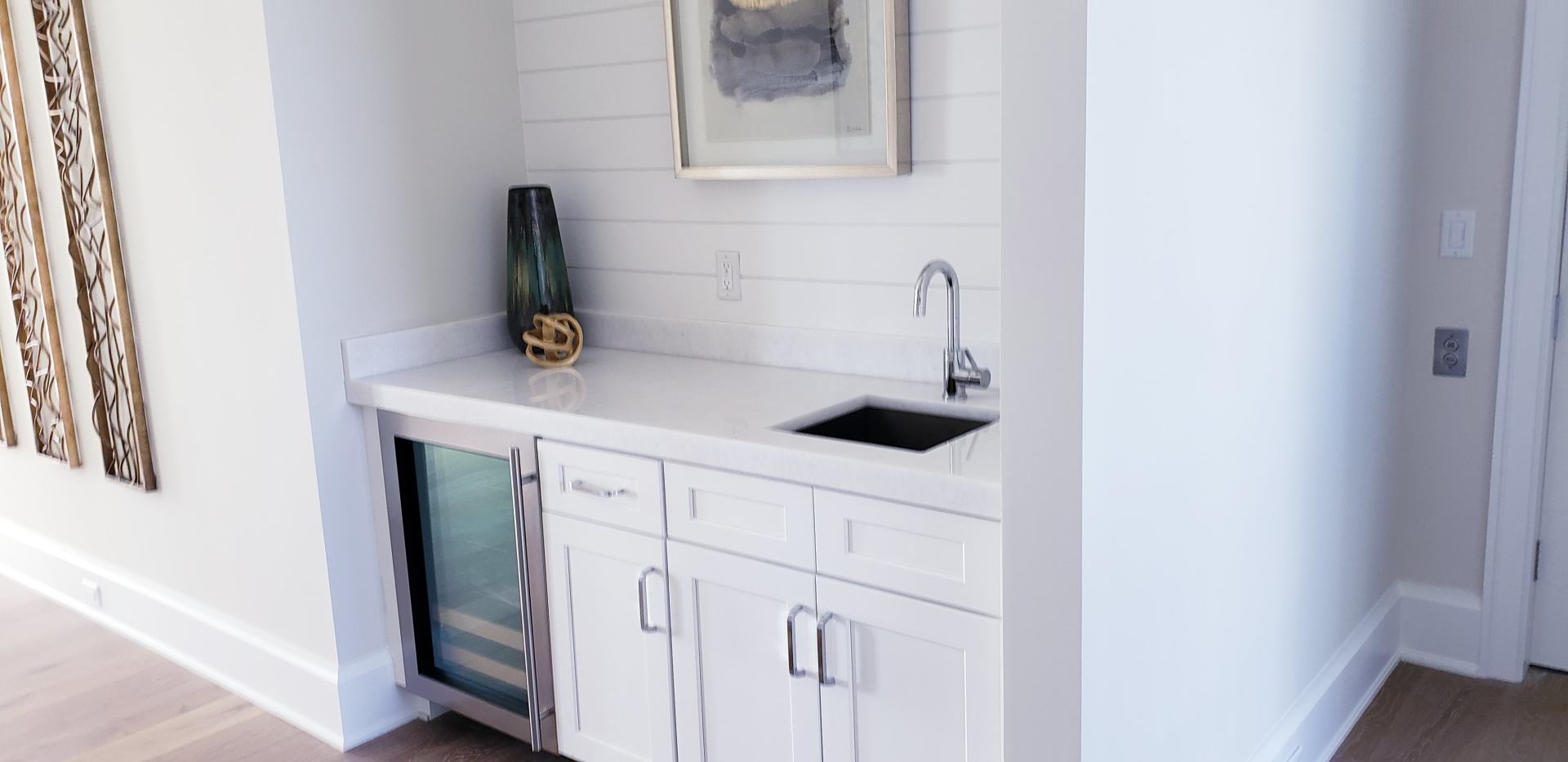 White Kitchen with Sink and Cabinets — St Naples, Florida — Rain Forest Marble Inc.