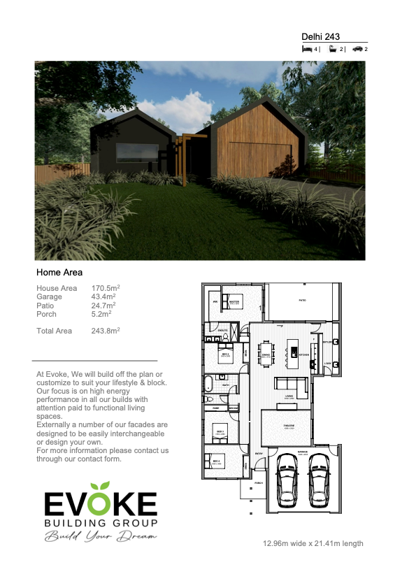A Picture of a House With a Floor Plan Next to It Named Eureka — Evoke Building Group In Ballarat Central, VIC