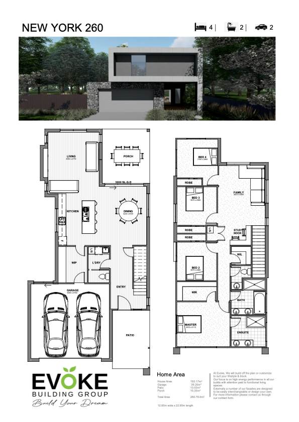 A Picture of a House and a Floor Plan of a House Named Oslo — Evoke Building Group In Ballarat Central, VIC